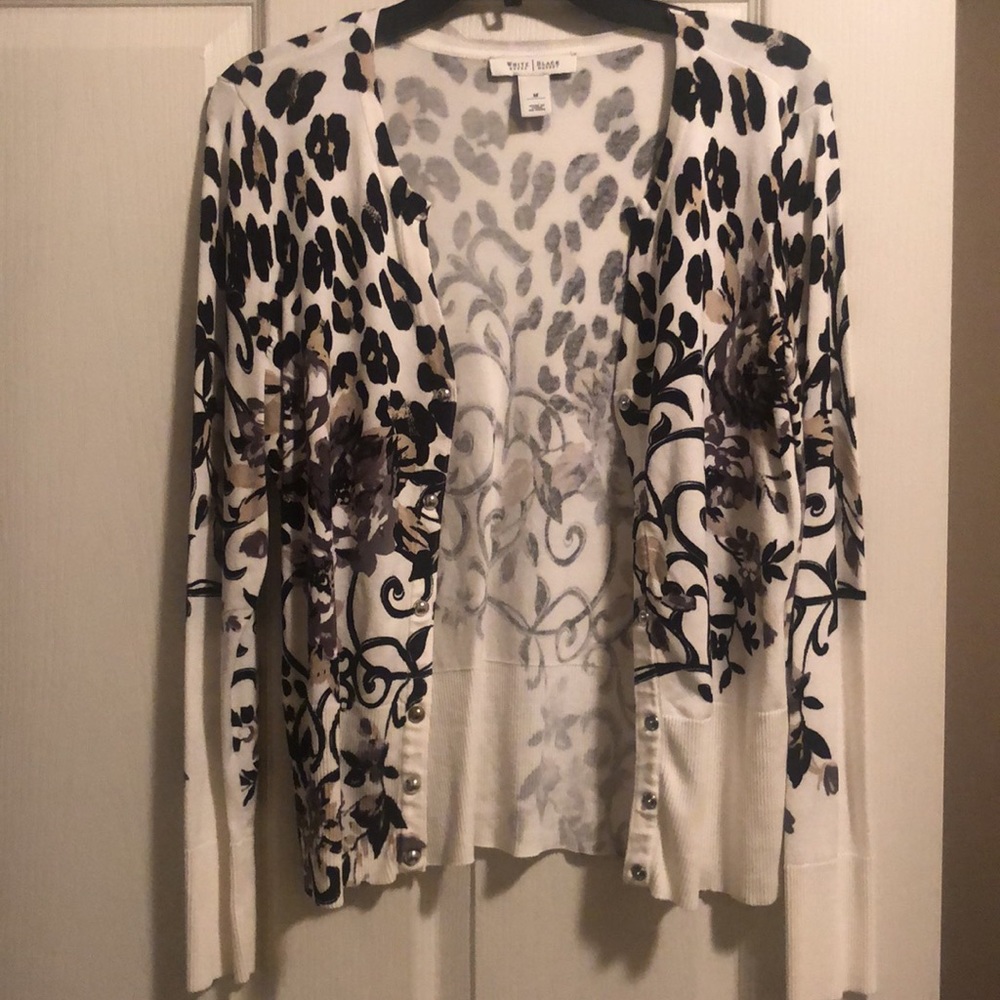 WHBM long sleeve print cardigan